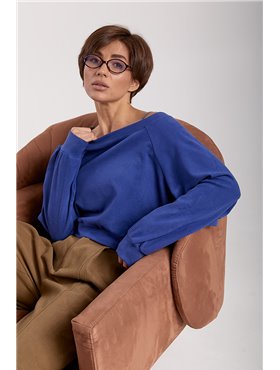 Вільна кофтинка у комлекті з майкою - синій цвет, ONE SIZE (є розміри) 00180  фото - Luxbikini
