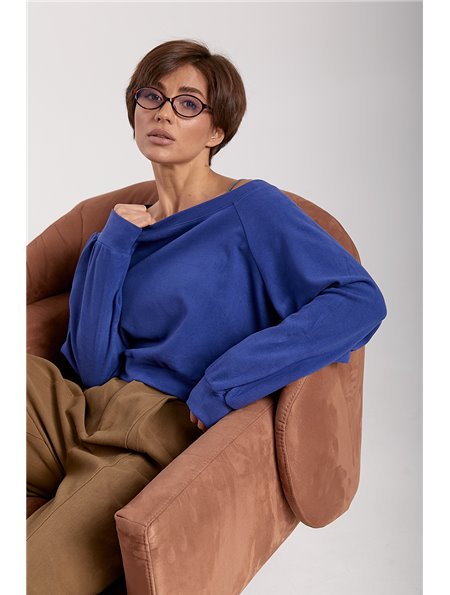Вільна кофтинка у комлекті з майкою - синій цвет, ONE SIZE (є розміри) 00180  фото - Luxbikini