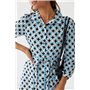 Сукня міді на гудзиках під поясок hot fashion - синій цвет, S (є розміри) 232142 hot fashion фото - Luxbikini