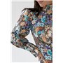 Сукня з квітковим принтом та рюшами hot fashion - блакитний цвет, L (є розміри) 23267 hot fashion фото - Luxbikini