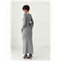 Довга трикотажна сукня-поло в рубчик - сірий цвет, ONE SIZE (є розміри) 12222  фото - Luxbikini
