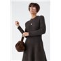 Жіноча в'язана коротка сукня в рубчик - чорний цвет, ONE SIZE (є розміри) 9038  фото - Luxbikini