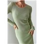 Довга приталена сітчаста сукня - пудра цвет, ONE SIZE (є розміри) 5223  фото - Luxbikini