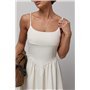 Однотонна сукня міді на бретелях - бежевий цвет, ONE SIZE (є розміри) 66001  фото - Luxbikini