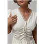Коротка кльошна сукня з мереживом - бежевий цвет, ONE SIZE (є розміри) 66067  фото - Luxbikini