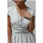 Коротка кльошна сукня з мереживом - бежевий цвет, ONE SIZE (є розміри) 66067  фото - Luxbikini