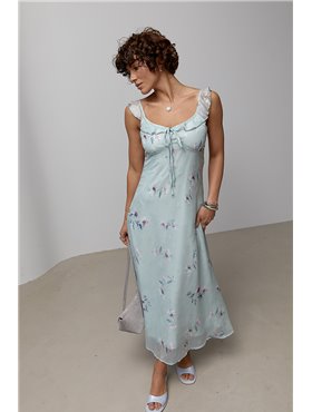 Шифонова квіткова сукня - небесно-блакитний цвет, ONE SIZE (є розміри) 826166  фото - Luxbikini