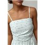 Сукня в горох на бретелях - бірюзовий цвет, ONE SIZE (є розміри) 8371  фото - Luxbikini