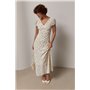 Довга квіткова сукня з мереживом - бежевий цвет, S (є розміри) 6625  фото - Luxbikini