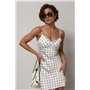 Коротка сукня в горох на бретелях - білий цвет, S (є розміри) 2313  фото - Luxbikini