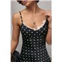 Коротка сукня в горох на бретелях - білий цвет, S (є розміри) 2313  фото - Luxbikini