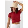 Однотонна футболка Massimo Dutti - темно-червоний цвет, L (є розміри) 17030  фото - Luxbikini
