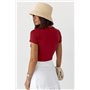 Однотонна футболка Massimo Dutti - темно-червоний цвет, L (є розміри) 17030  фото - Luxbikini