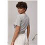 Однотонна футболка з вишитим написом - сірий цвет, ONE SIZE (є розміри) 70610  фото - Luxbikini