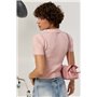 Укорочене в'язане поло - пудра цвет, ONE SIZE (є розміри) 3400  фото - Luxbikini
