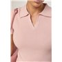 Укорочене в'язане поло - пудра цвет, ONE SIZE (є розміри) 3400  фото - Luxbikini