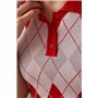 В'язана футболка-поло з ромбами - зелений цвет, ONE SIZE (є розміри) 81660  фото - Luxbikini
