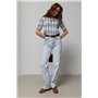 В'язана футболка з ромбами - блакитний цвет, ONE SIZE (є розміри) 12419  фото - Luxbikini