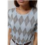 В'язана футболка з ромбами - блакитний цвет, ONE SIZE (є розміри) 12419  фото - Luxbikini