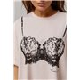Оверсайз футболка з принтом корсета - пудра цвет, ONE SIZE (є розміри) 91623  фото - Luxbikini