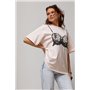 Оверсайз футболка з принтом корсета - пудра цвет, ONE SIZE (є розміри) 91623  фото - Luxbikini
