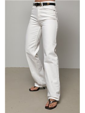 Білі джинси wide leg - білий цвет, 36р (є розміри) 1508  фото - Luxbikini