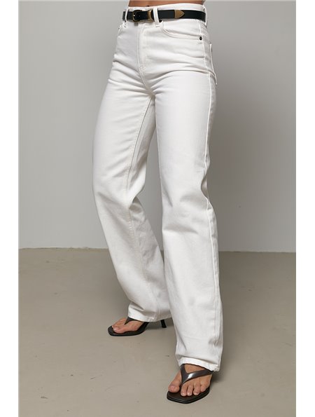 Білі джинси wide leg - білий цвет, 36р (є розміри) 1508  фото - Luxbikini