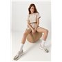 Спортивний костюм зі швами навиворіт - бежевий цвет, M (є розміри) 241510  фото - Luxbikini
