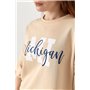 Спортивний костюм з принтом Michigan - кремовий цвет, M (є розміри) 41950  фото - Luxbikini