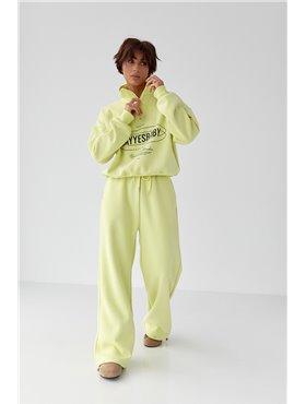 Теплий спортивний костюм із принтом - лимонний цвет, L/XL (є розміри) 5568  фото - Luxbikini