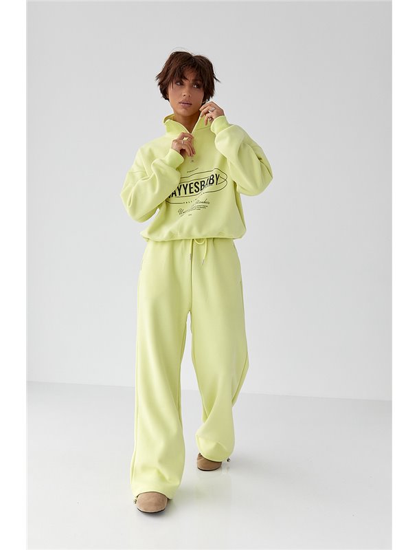 Теплий спортивний костюм із принтом - лимонний цвет, L/XL (є розміри) 5568 фото - Luxbikini