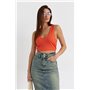 Жіночий кроп-топ у рубчик - помаранчевий цвет, M (є розміри) 249  фото - Luxbikini