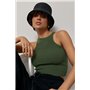 В'язана коротка майка в рубчик - бежевий цвет, ONE SIZE (є розміри) 24500  фото - Luxbikini