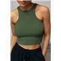 В'язана коротка майка в рубчик - бежевий цвет, ONE SIZE (є розміри) 24500  фото - Luxbikini