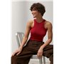 В'язана коротка майка в рубчик - бежевий цвет, ONE SIZE (є розміри) 24500  фото - Luxbikini