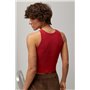 В'язана коротка майка в рубчик - бежевий цвет, ONE SIZE (є розміри) 24500  фото - Luxbikini