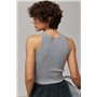 В'язана коротка майка в рубчик - бежевий цвет, ONE SIZE (є розміри) 24500  фото - Luxbikini