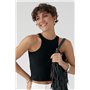 В'язана коротка майка в рубчик - бежевий цвет, ONE SIZE (є розміри) 24500  фото - Luxbikini