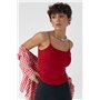 Однотонна майка на тонких бретелях - червоний цвет, ONE SIZE (є розміри) 6751  фото - Luxbikini