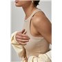 Коротка майка-борцовка в рубчик - бежевий цвет, ONE SIZE (є розміри) 3070  фото - Luxbikini