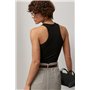 Коротка майка-борцовка в рубчик - бежевий цвет, ONE SIZE (є розміри) 3070  фото - Luxbikini