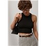 Коротка майка-борцовка в рубчик - бежевий цвет, ONE SIZE (є розміри) 3070  фото - Luxbikini