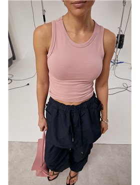 Однотонна базова коротка майка - пудра цвет, ONE SIZE (є розміри) 00200  фото - Luxbikini