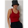 Однотонна трикотажна майка в рубчик - зелений цвет, ONE SIZE (є розміри) 31075  фото - Luxbikini