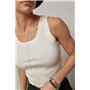 В'язана однотонна майка в рубчик - кремовий цвет, ONE SIZE (є розміри) 2560  фото - Luxbikini