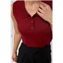 В'язана однотонна майка-поло - блакитний цвет, ONE SIZE (є розміри) 68920  фото - Luxbikini