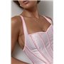 Атласний корсет на бретелях - білий цвет, S (є розміри) 8454  фото - Luxbikini