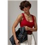 Довга однотонна майка в рубчик - зелений цвет, ONE SIZE (є розміри) 71855  фото - Luxbikini
