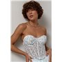 Квітковий корсет-бюстьє - блакитний цвет, S (є розміри) 2950  фото - Luxbikini