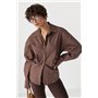 Класична однотонна сорочка з елегантними ґудзиками - коричневий цвет, ONE SIZE (є розміри) 25052  фото - Luxbikini